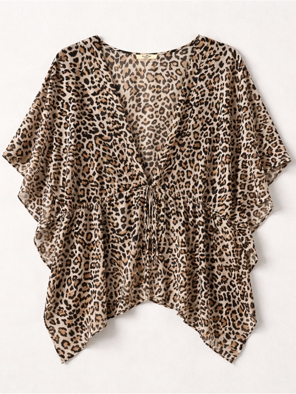 Brian & Em Leopard Print Tie-Front Swim Coverup | 1X - Picture 2 of 8